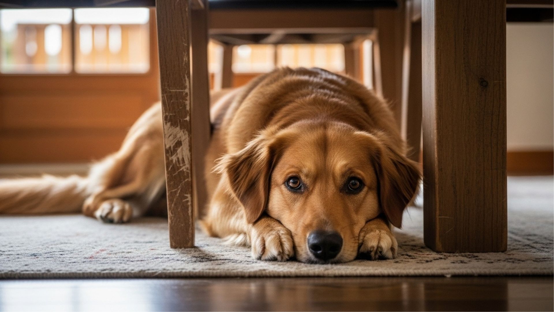 koi esi lga dyn jis ma dog table k neechy beatha ho